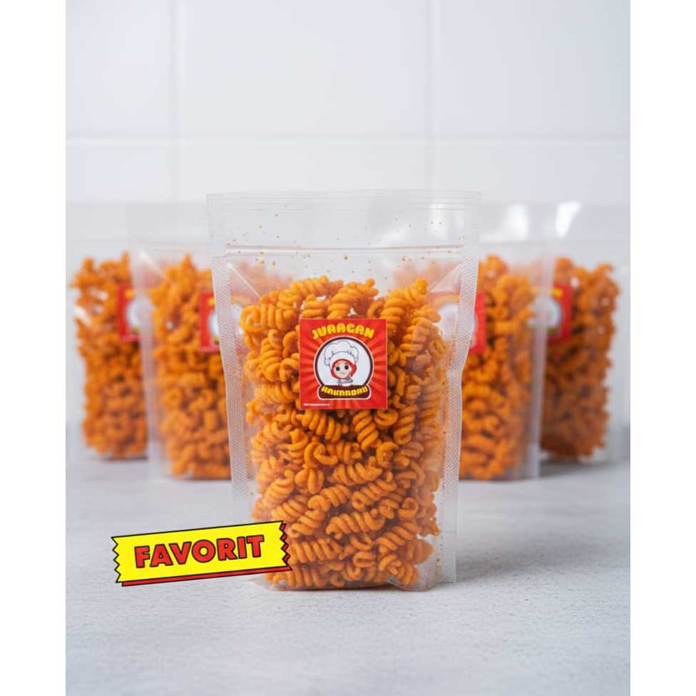 Makaroni Spiral Pedas Daun Jeruk 100GR makaroni spiral pedas cikruh Makaroni spiral rasa pedas daun 