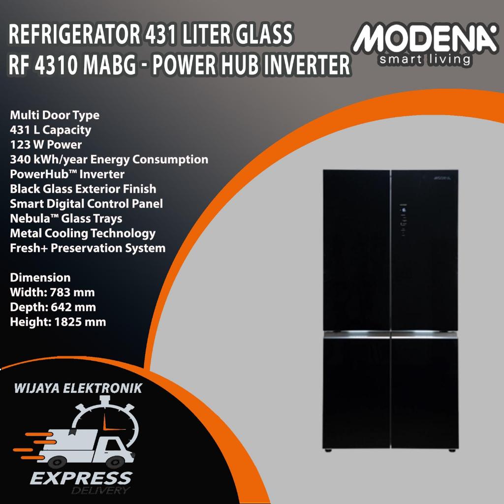 MODENA RF 4310 MABG - Kulkas Multidoor 431 Liter Powerhub Inverter Garansi Resmi / Kulkas 4 pintu ka