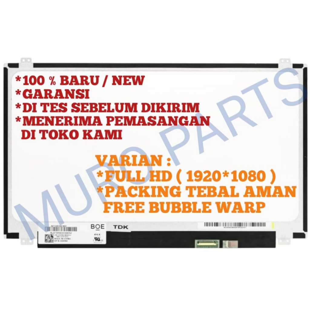 LAYAR LED LCD LAPTOP HP PAVILION 15BC 15-BC406TX 15-BC407TX 15-BC499NA 15-BC408TX 15-BC404UR 15-BC40