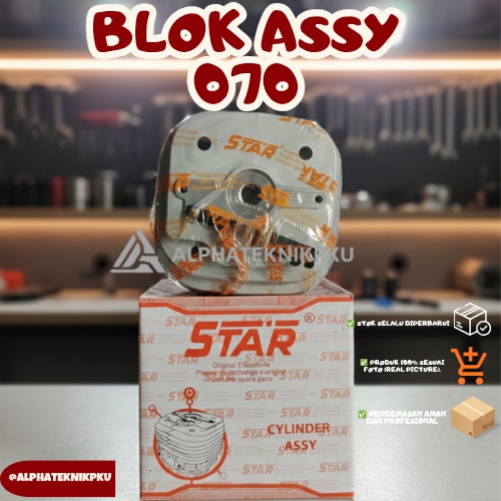 Blok Mesin Chainsaw Sinso CYLINDER ASSY 070 PUM Cylinder Blok Furing Gergaji Mesin Chainsaw STAR ORI