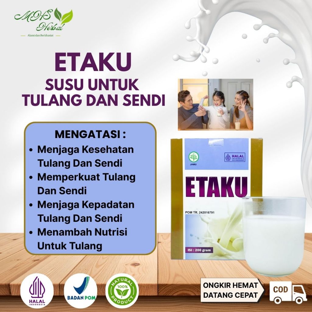 Susu Etaku Untuk Kesehatan Tulang Dan Sendi Memperkuat Tulang Dan Sendi Dan Menjaga Kepadatan Tulang