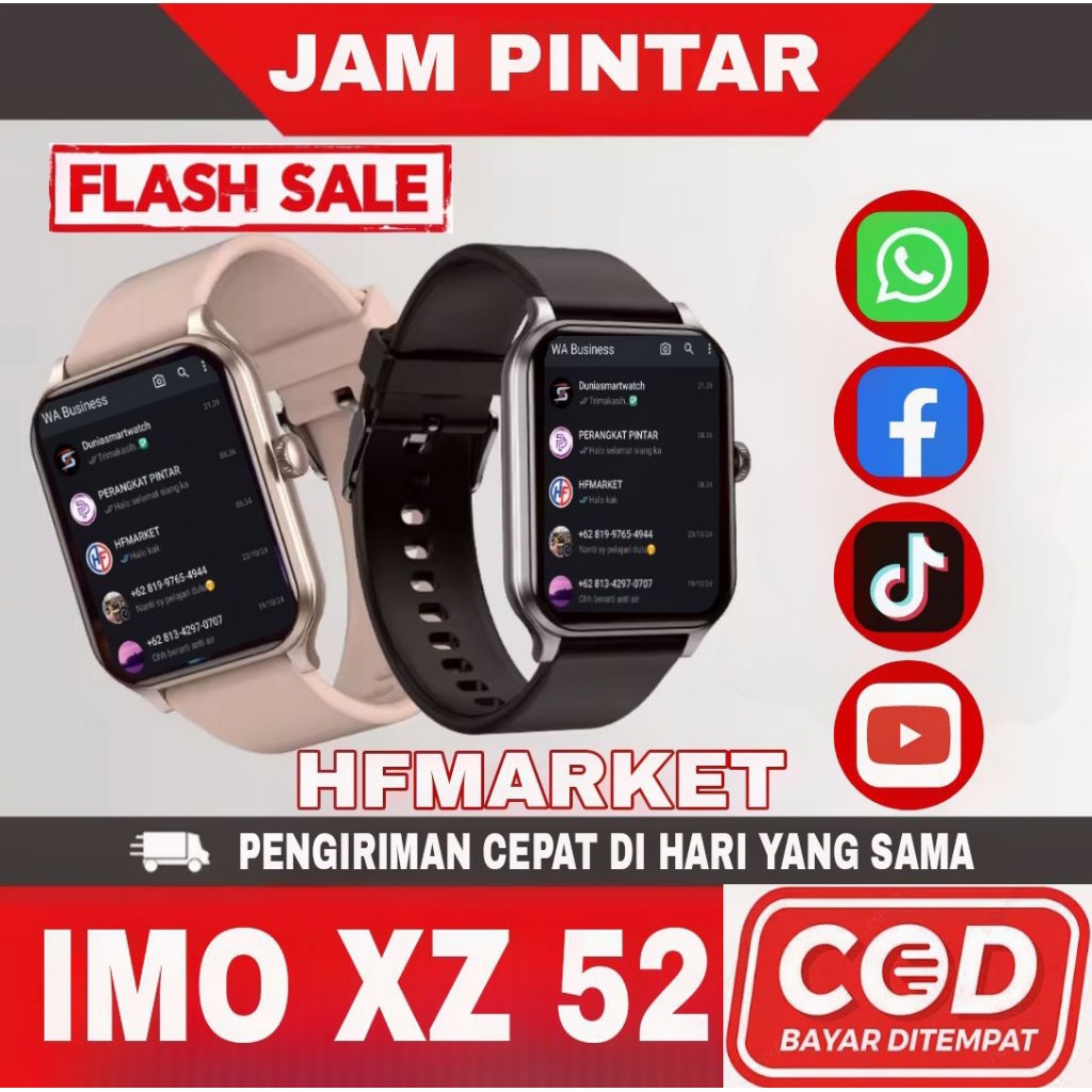 JAM IMO XZ 52 SMARTWATCH PINTAR 2026 HP ANDROID IOS JAM TANGAN ANAK PRIA WANITA JAM TANGAN WATERPROO