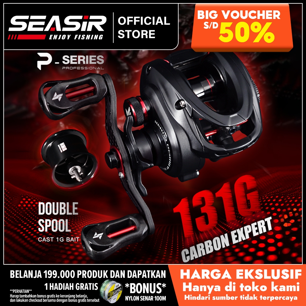 [OFFICIAL] SEASIR MANSORY PRO Reel BC Baitcasting Reel Pancing, 2 Kumparan+Saltwater 131G Ultra Ligh