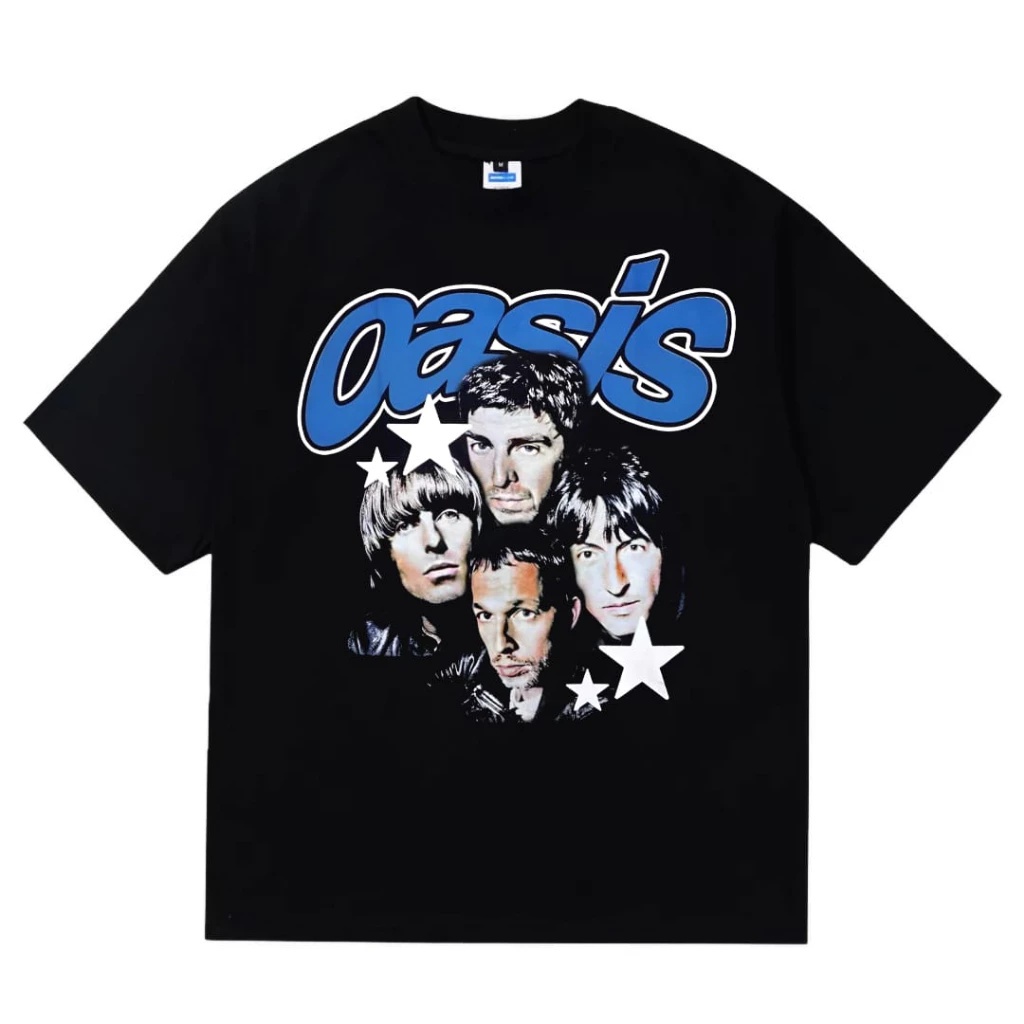 Tshirt Vintage Oasis Kaos lengan pendek Hitam