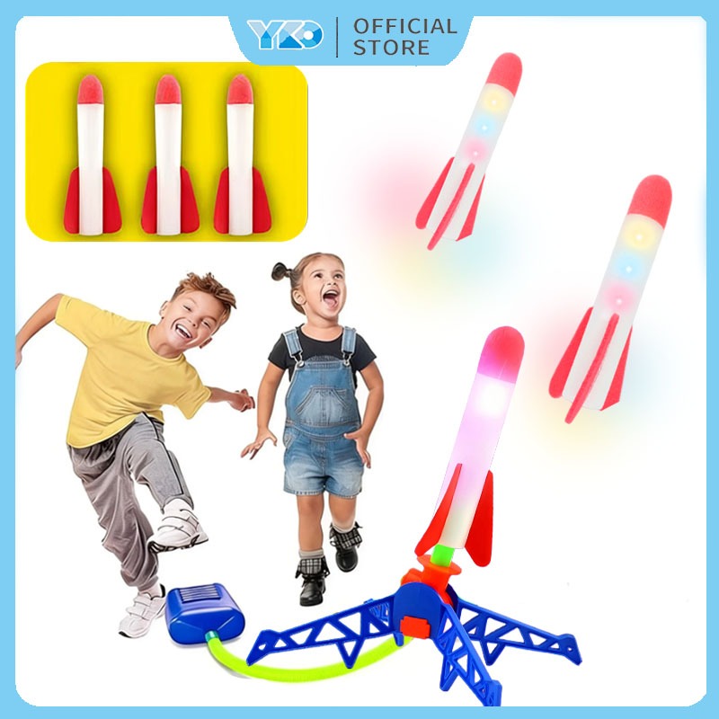 YKO Roket Mainan Anak/Roket Terbang/Roket Injak/Rocket Launcher Mainan Olahraga Anak