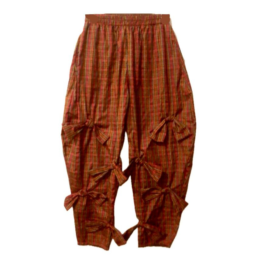Mannequin plastic Plaid balloon pants-red