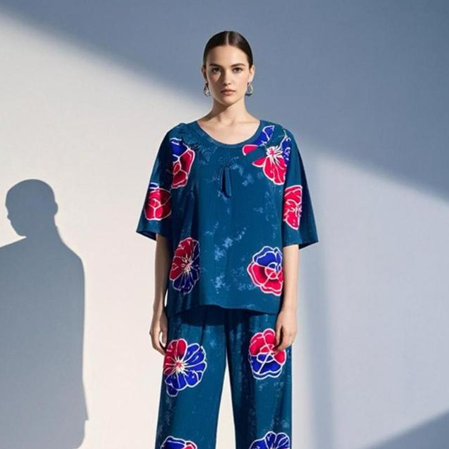 Setelan Baju Wanita Batik Cap Spesial Sunan One Set Premium Motif Etnik Rayon Tebal Nyaman Abg