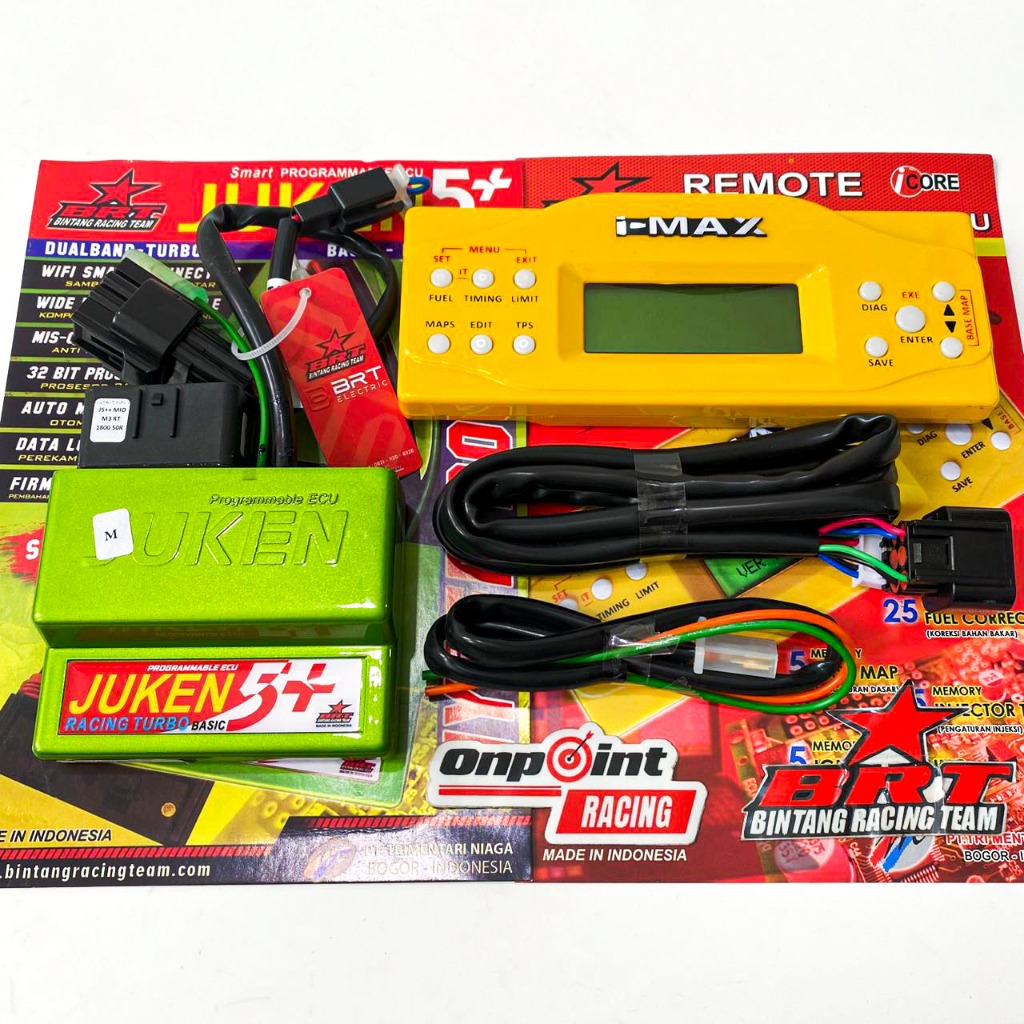 ECU JUKEN 5++ PLUS REMOTE JUKEN BRT MIO M3 SOUL GT 125 PIN 24 DUALBAND RACING TURBO 100% ORI BRT