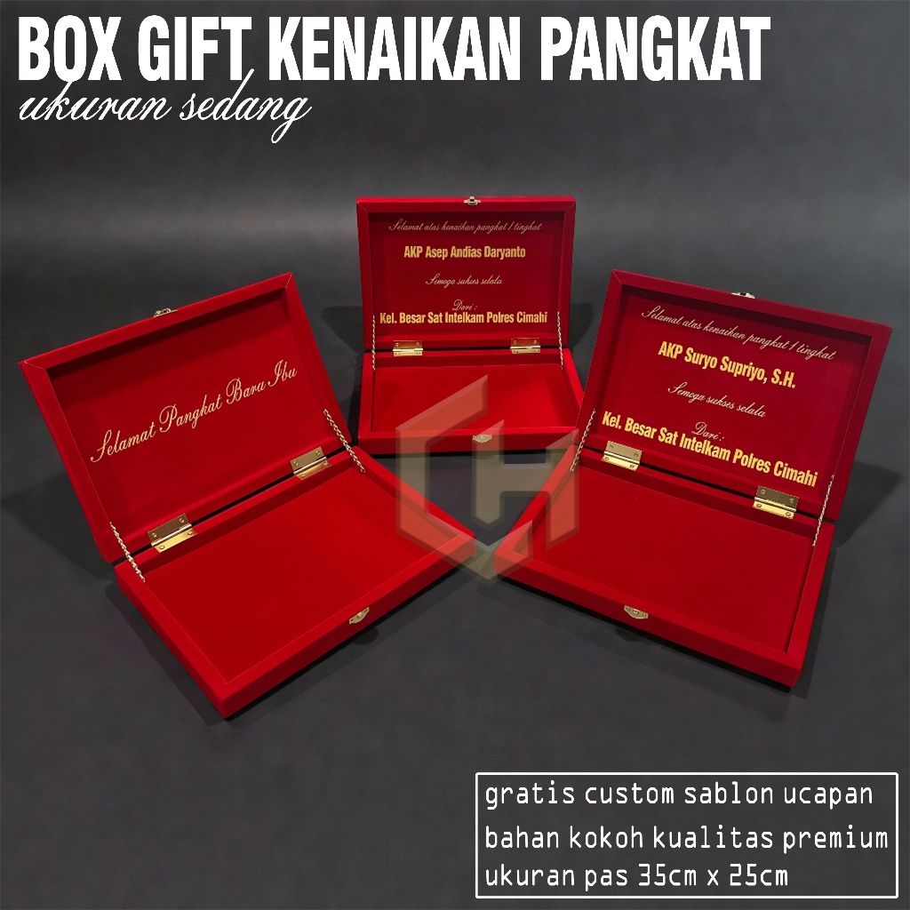 BOX PENYIMPANAN PANGKAT/BOX PANGKAT/FREE CUSTOM SABLON UCAPAN/BOX EXCLUSIVE BOX UCAPAN GRATIS SABLON
