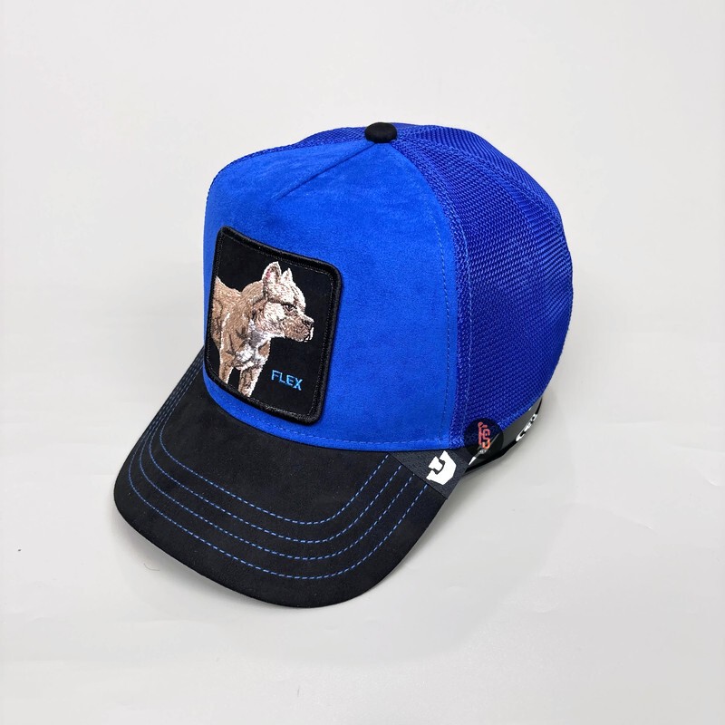TOPI ORIGINAL GOORIN BROS TRUCKER SUEDE PITBULL BLUE