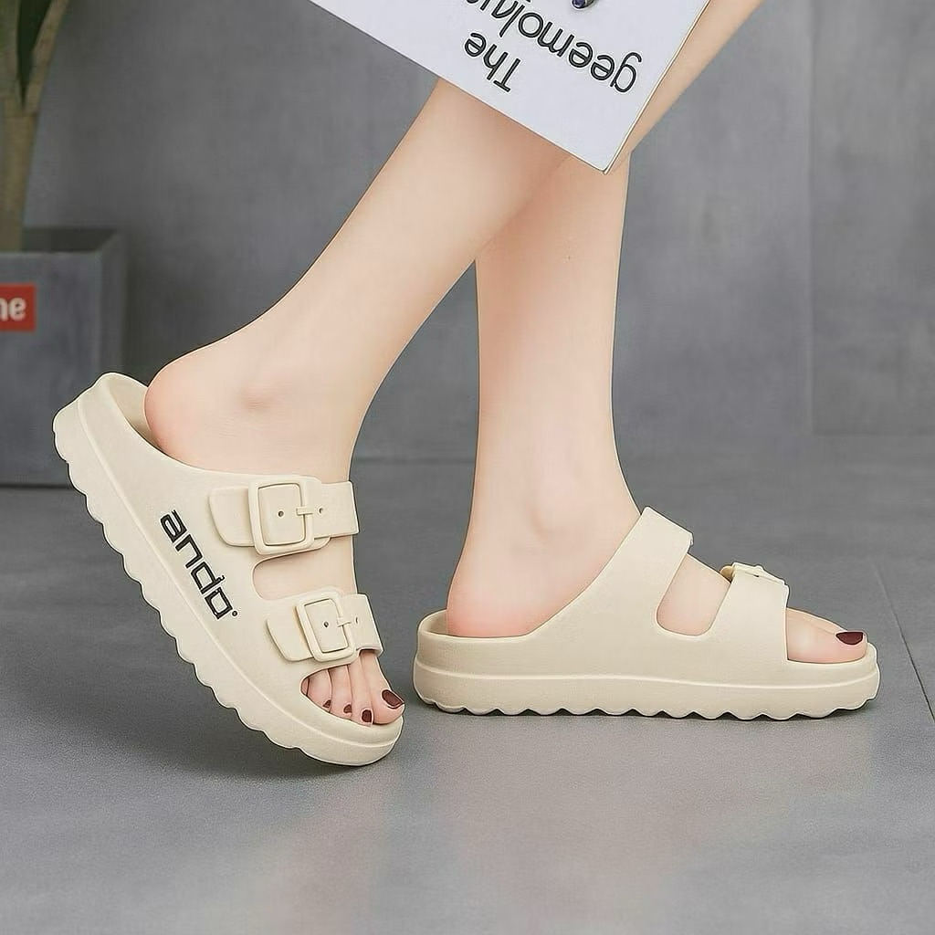 sandal slop ando band2 pria-wanita sandal slide full karet terbaru