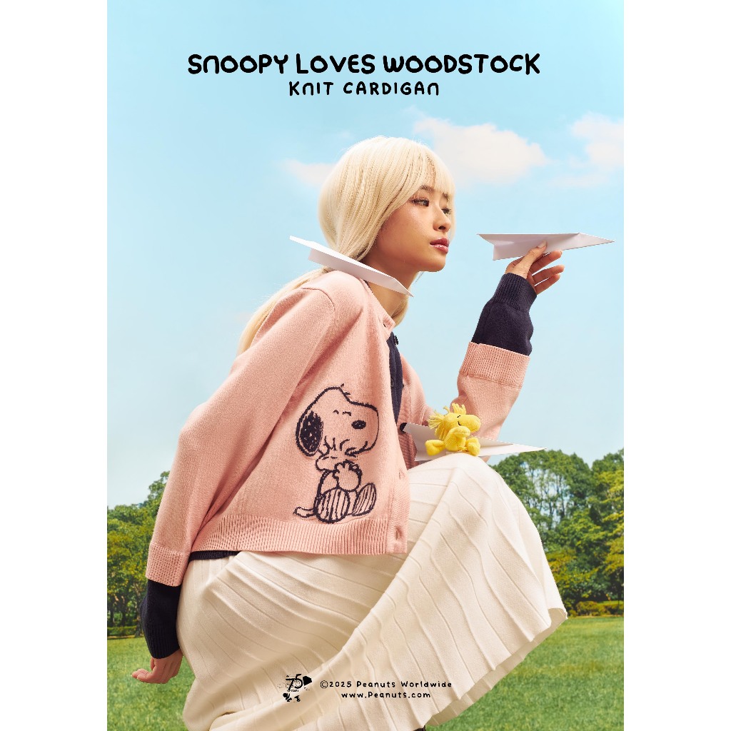 Peanuts x Bebeplum Snoopy Loves Woodstock Knit Cardigan