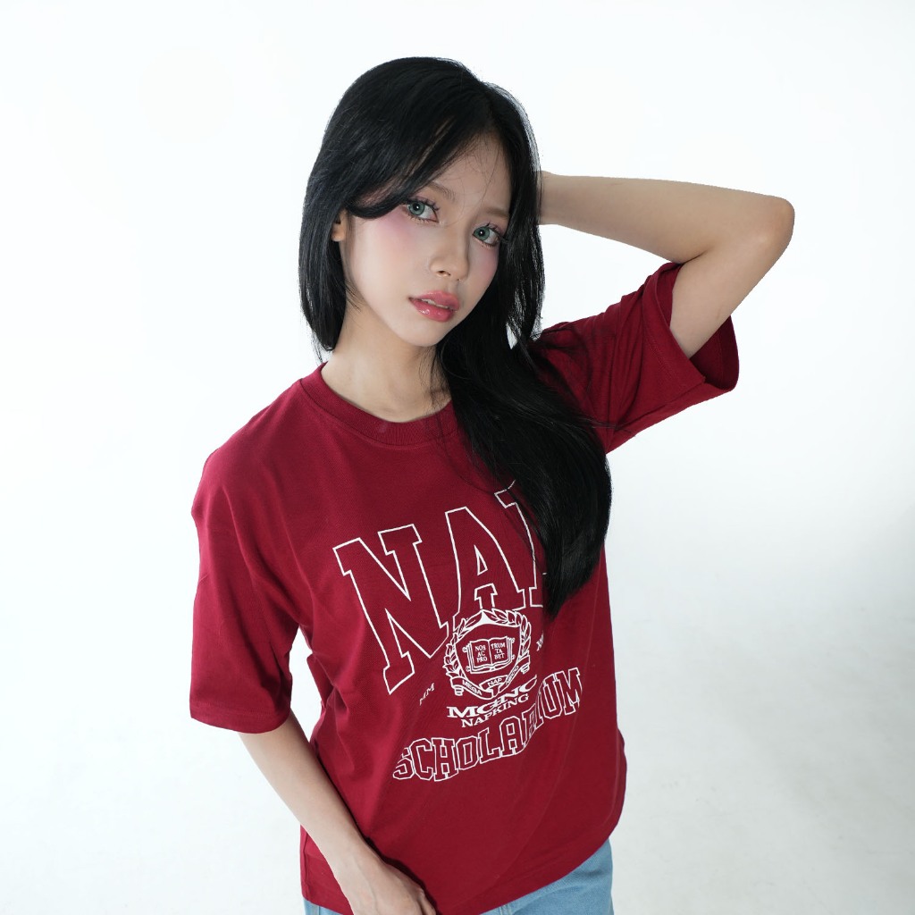 Meganeco x Napwear Oversized T-shirt Maroon - Scholarium Foedero