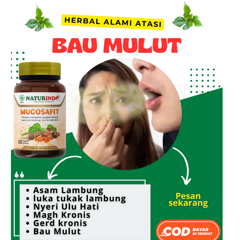 Penghilang Bau Mulut Herbal Mucosafit Alami Asli Naturindo Original Ampuh untuk Bau Mulut Akibat Lam