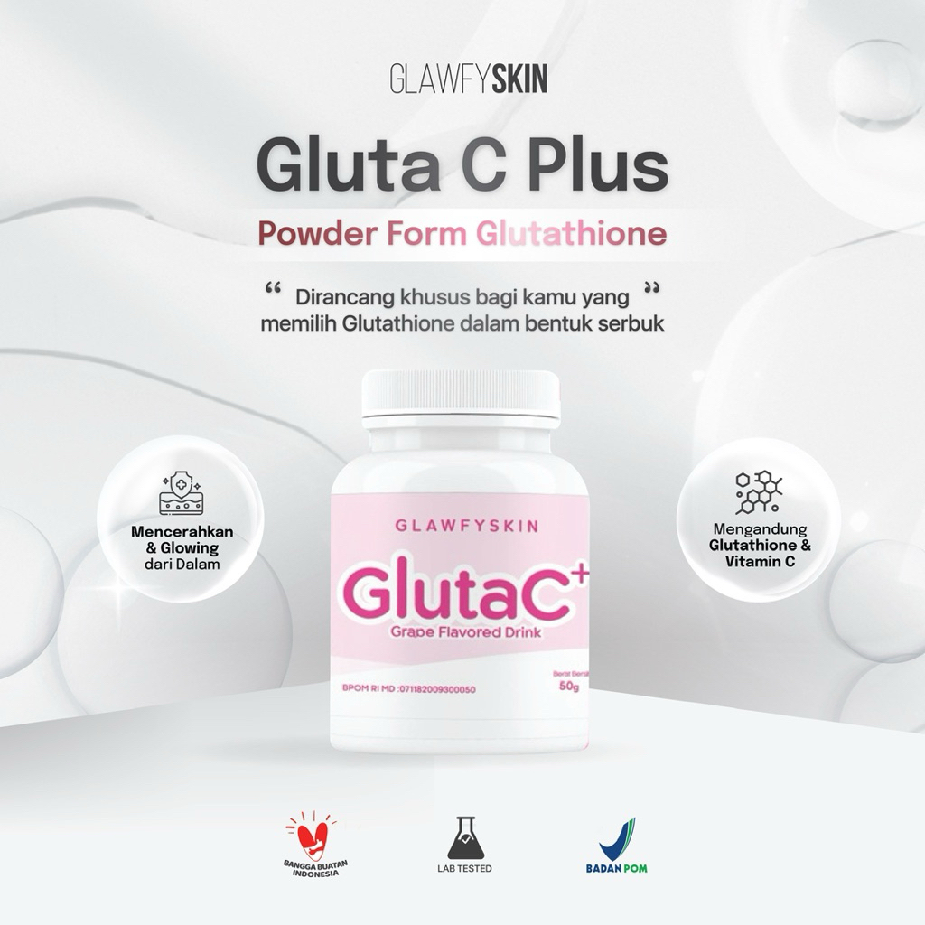 GLUTA C Powder Glutathione Glawfyskin | BPOM | Powder Gluta & Vitamin C