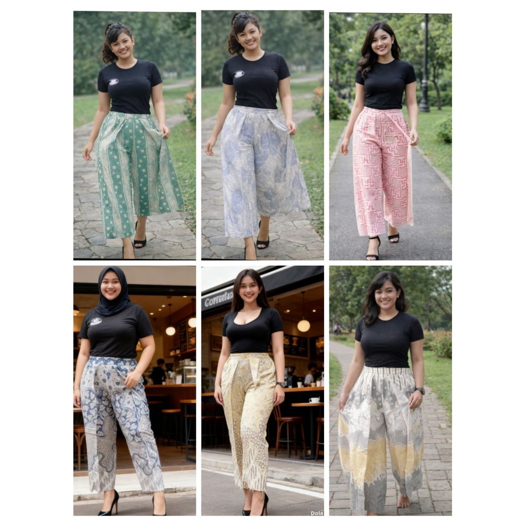 Celana Kulot Batik Premium Bersayap Perempuan | Kulot wanita Katun Premium Modern | Celana Batik nya