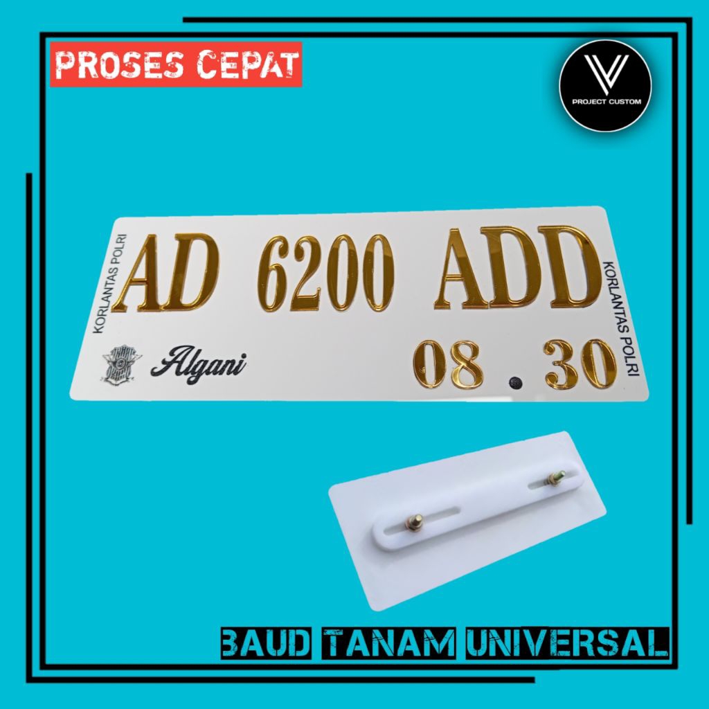 Plat Nomor Motor Timbul Gold/Emas Gratis Reques Nama