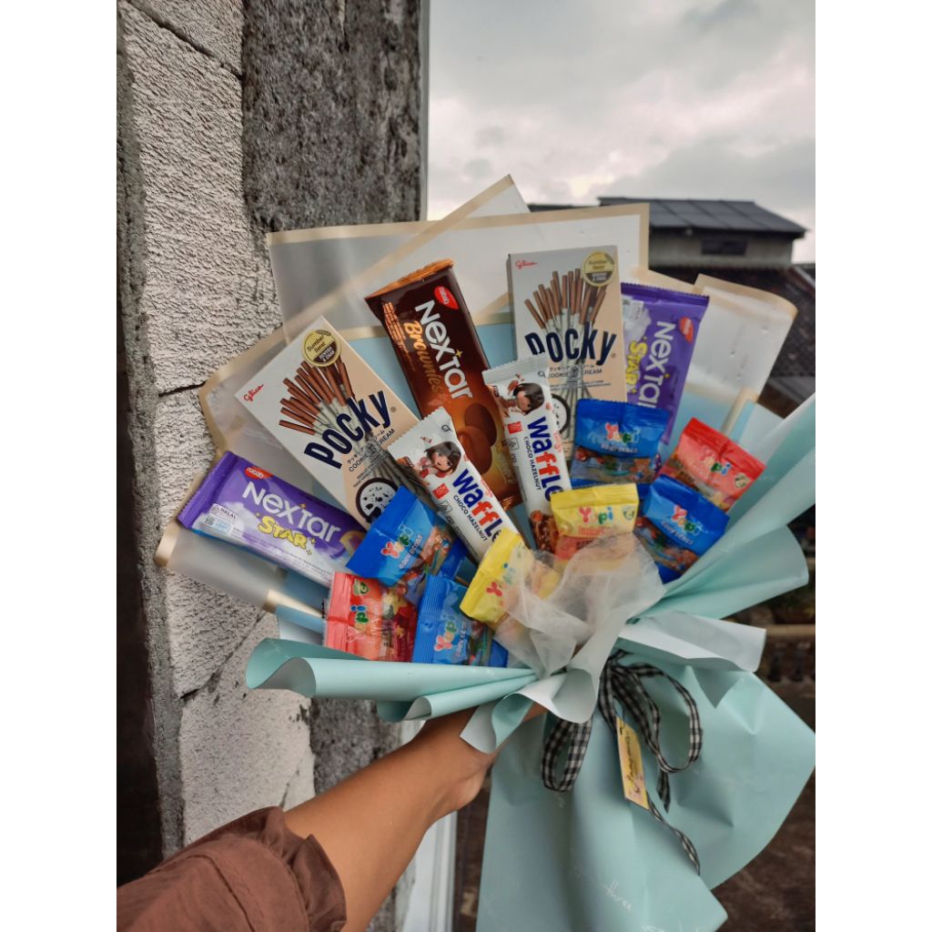 Buket Snack Pocky Jumbo - Warna Pink, Pilihan Rasa Menarik, Hadiah Spesial