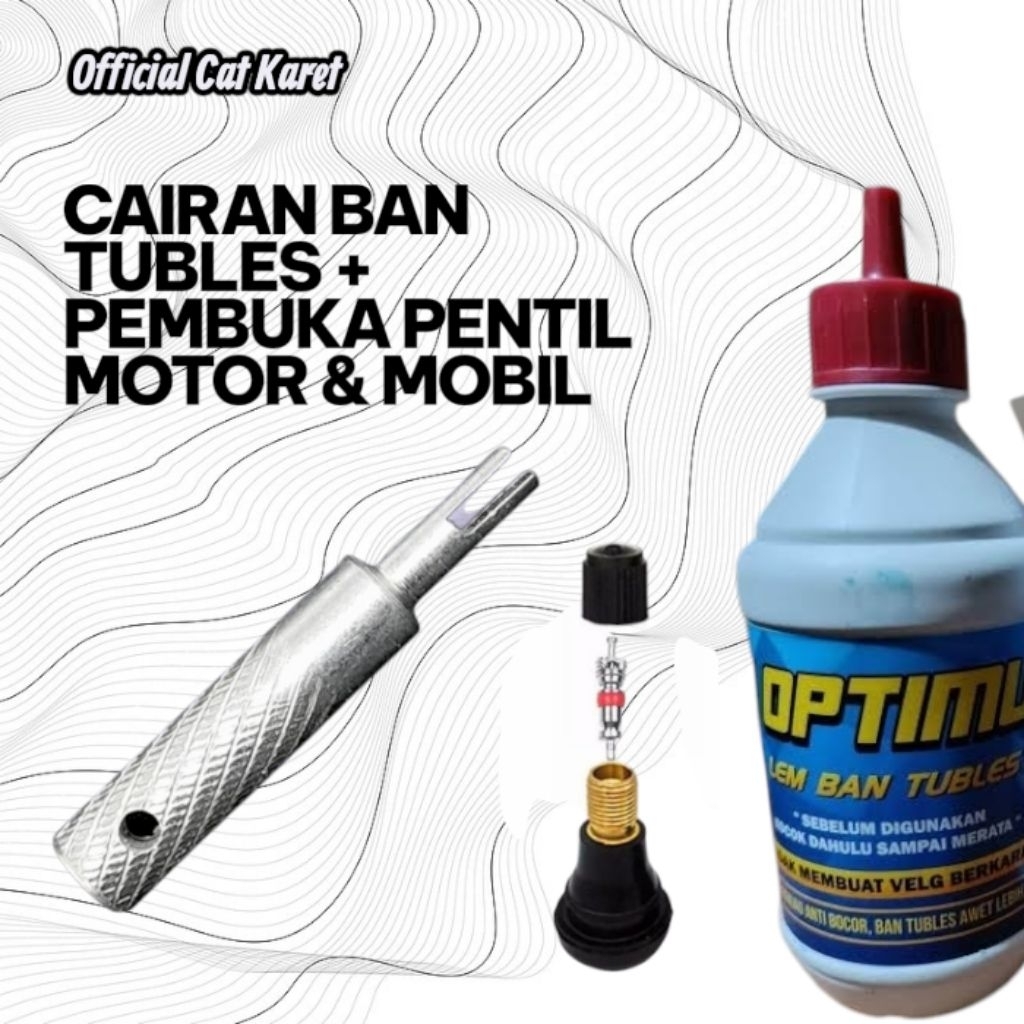 CAIRAN BAN MOTOR TUBLES + ALAT PEMBUKA PENTIL BAN