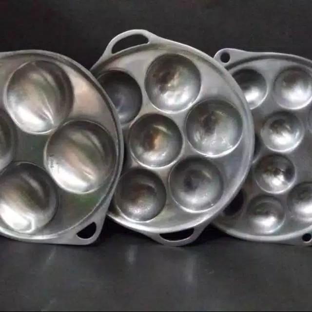 Cetakan 4 7 12 LUBANG Aluminium Telur Mini Anti Lengket Loyang Cetakan Baklor Telur Congkel Takoyaki