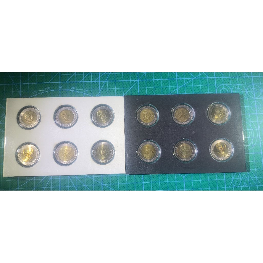 Uang Koin Kuno 1000 Kelapa Sawit SET TAHUN Including Bingkai Kapsul