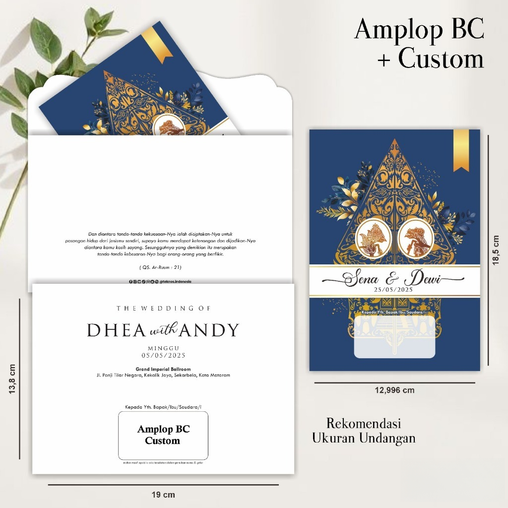 Cetak Amplop Undangan Pernikahan Custom - Amplop BC & Kraft