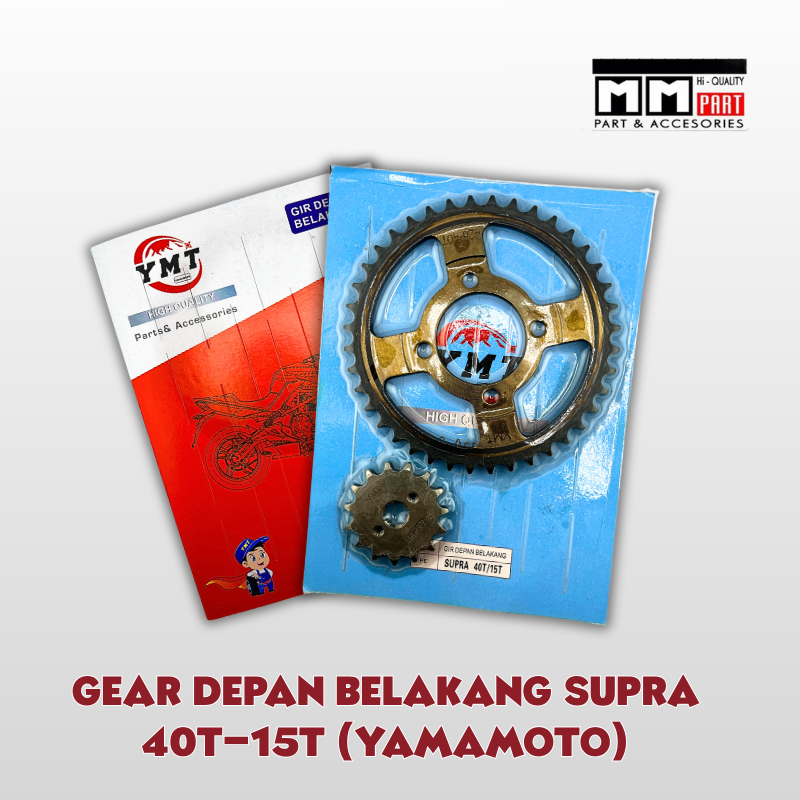 GEAR DEPAN BELAKANG SUPRA 40T-15T YAMAMOTO - Gear Pres Gir Set Depan Belakang Supra x Lama 15T - 40T