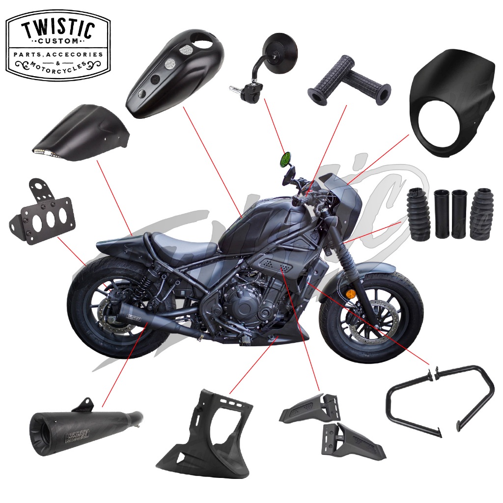 Paket Custom Part Aksesoris Modifikasi Motor Honda Rebel 500