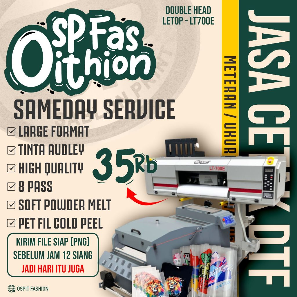 Cetak DTF Meteran | Sehari Jadi | Lebar 58 Cm | Mesin Sendiri _ Sablon Print Surabaya