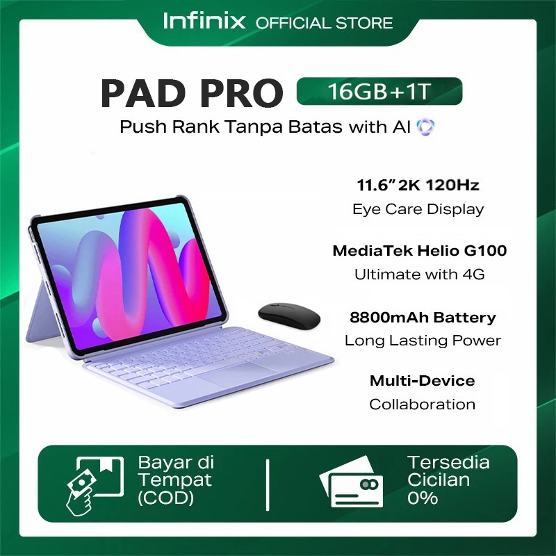 Infinixs Asli Baru Tab Pad Pro Tablet Android 11.6 Inci 5G Tablet PC 16/512GB Cuci Gudang Promo trad