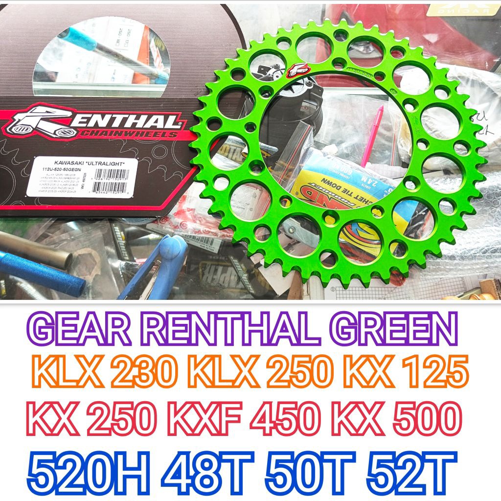 Gear RENTHAL GREEN KX KXF 125-500 KLX 230 KLX 250