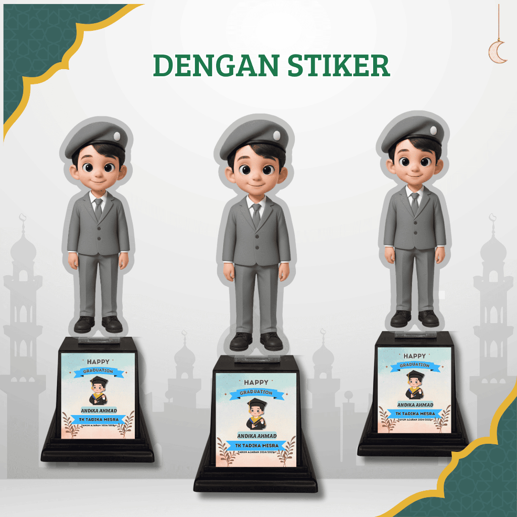 Piala Akrilik Custom Bentuk Plus Tatakan Trofi Custom