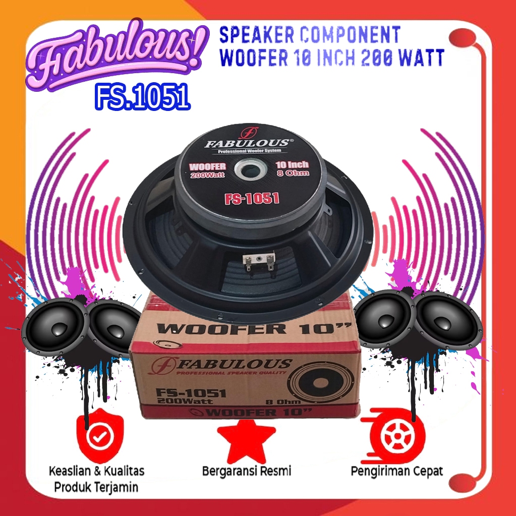Speaker Subwoofer Speaker 10" Fabulous FS-1051 200Watt