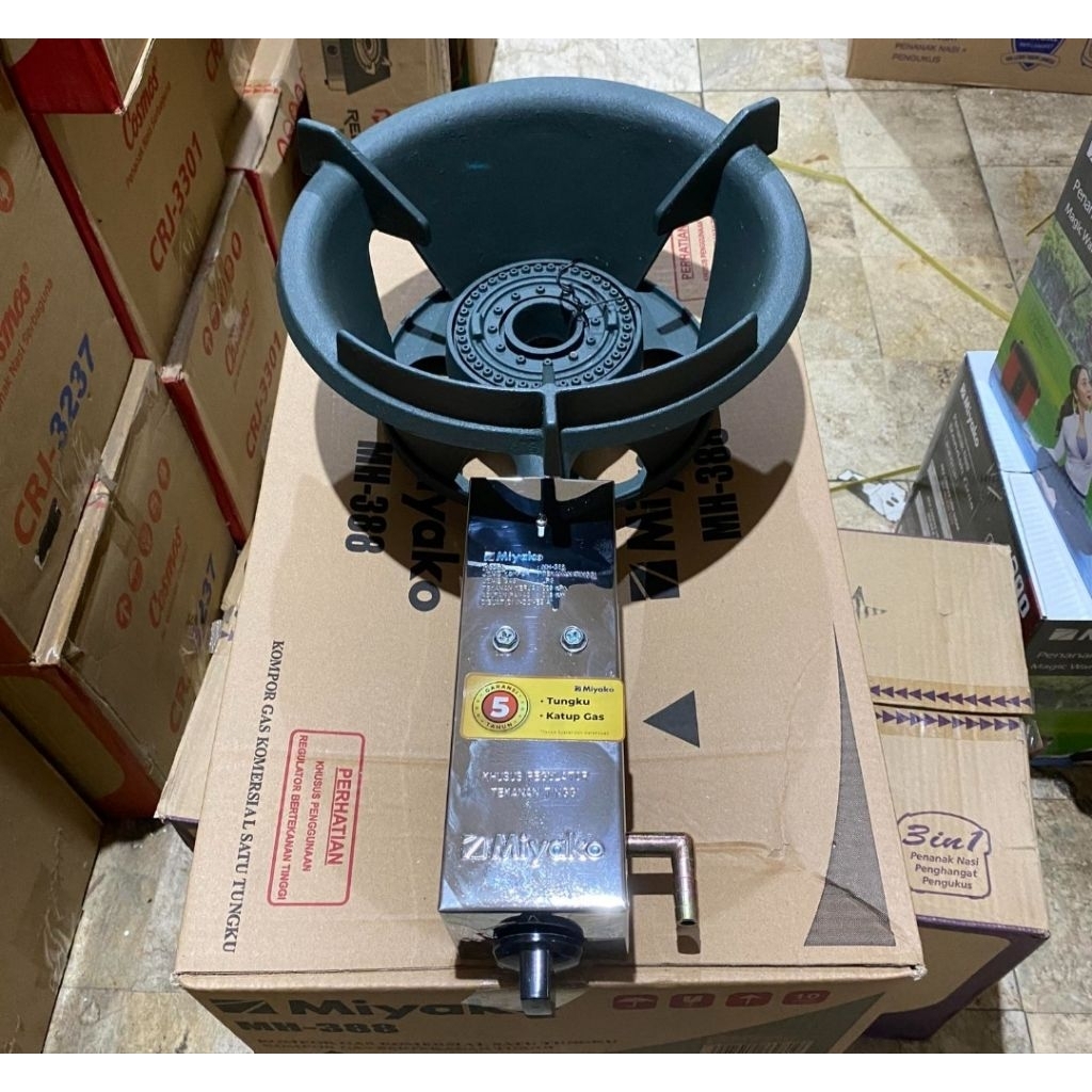 MIYAKO MH 388 Kompor Gas 1 Tungku High Pressure Komersial Tekanan Tinggi Tungku Besar