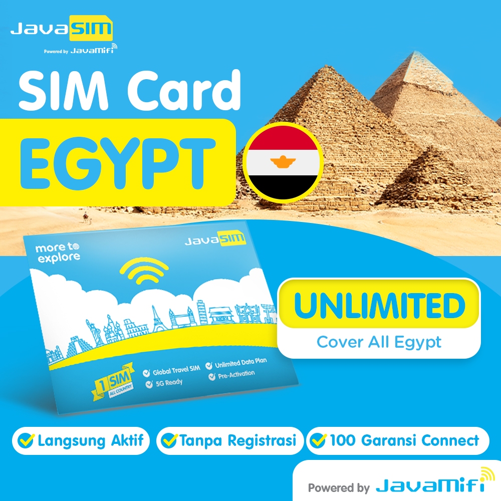 JavaMifi SIM Card EGYPT Unlimited Quota 15-30 HARI