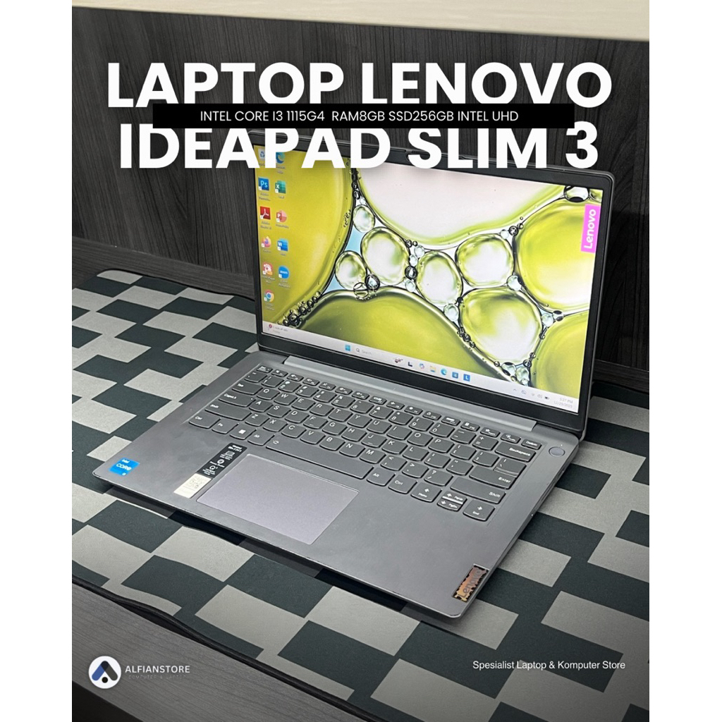 LAPTOP LENOVO IDEAPAD SLIM 3 INTEL CORE I3 1115G4 RAM8GB SSD256GB