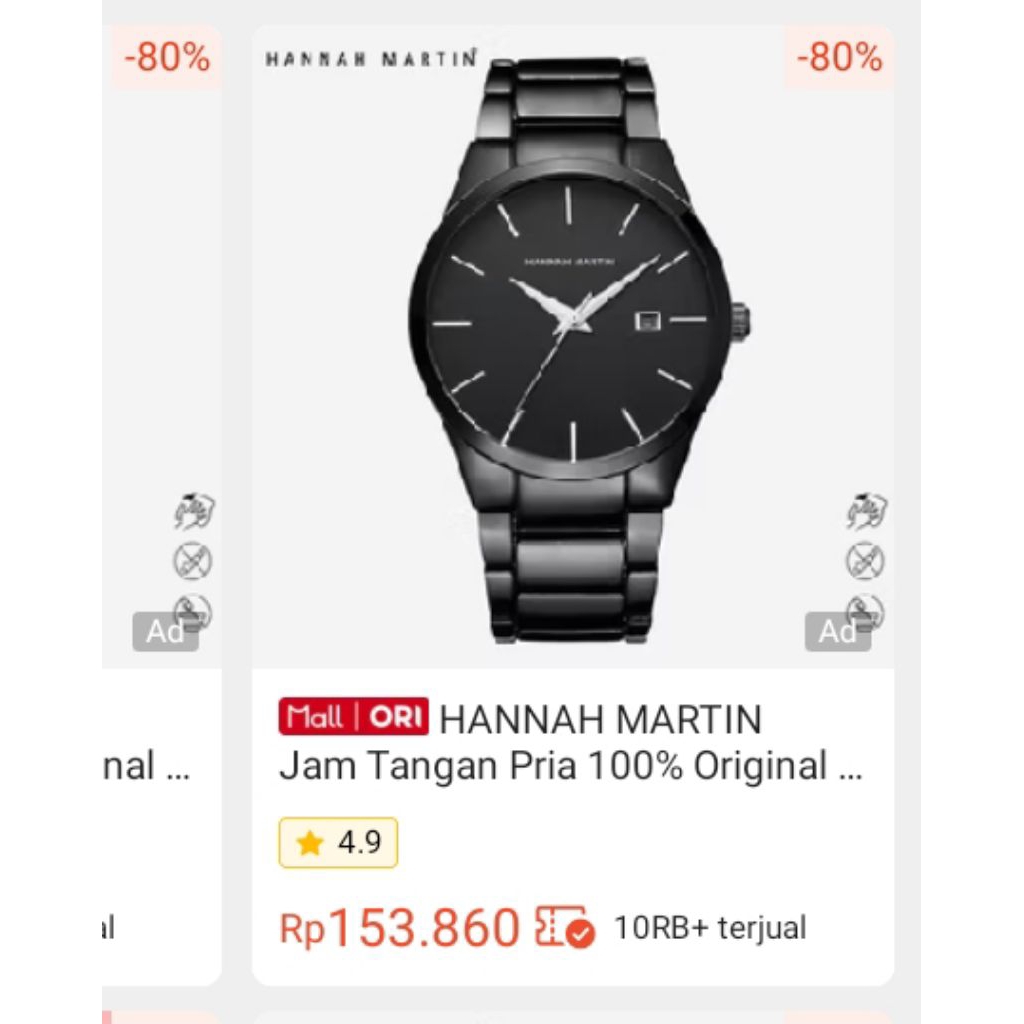 jam tangan hanna martin+admin shopee