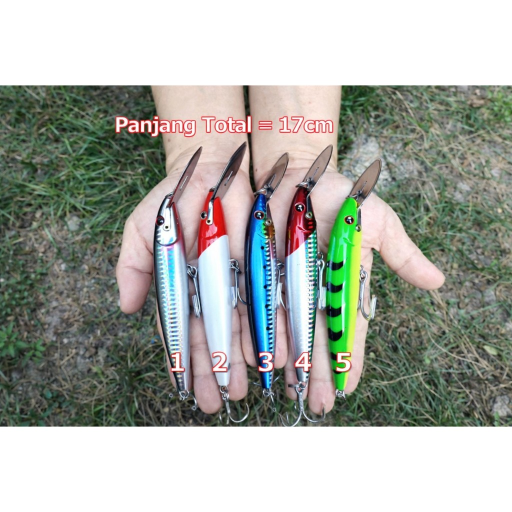 Umpan Pancing Minnow Trolling U Original – Umpan Tiruan Ikan Predator Laut & Air Tawar – Casting Jig