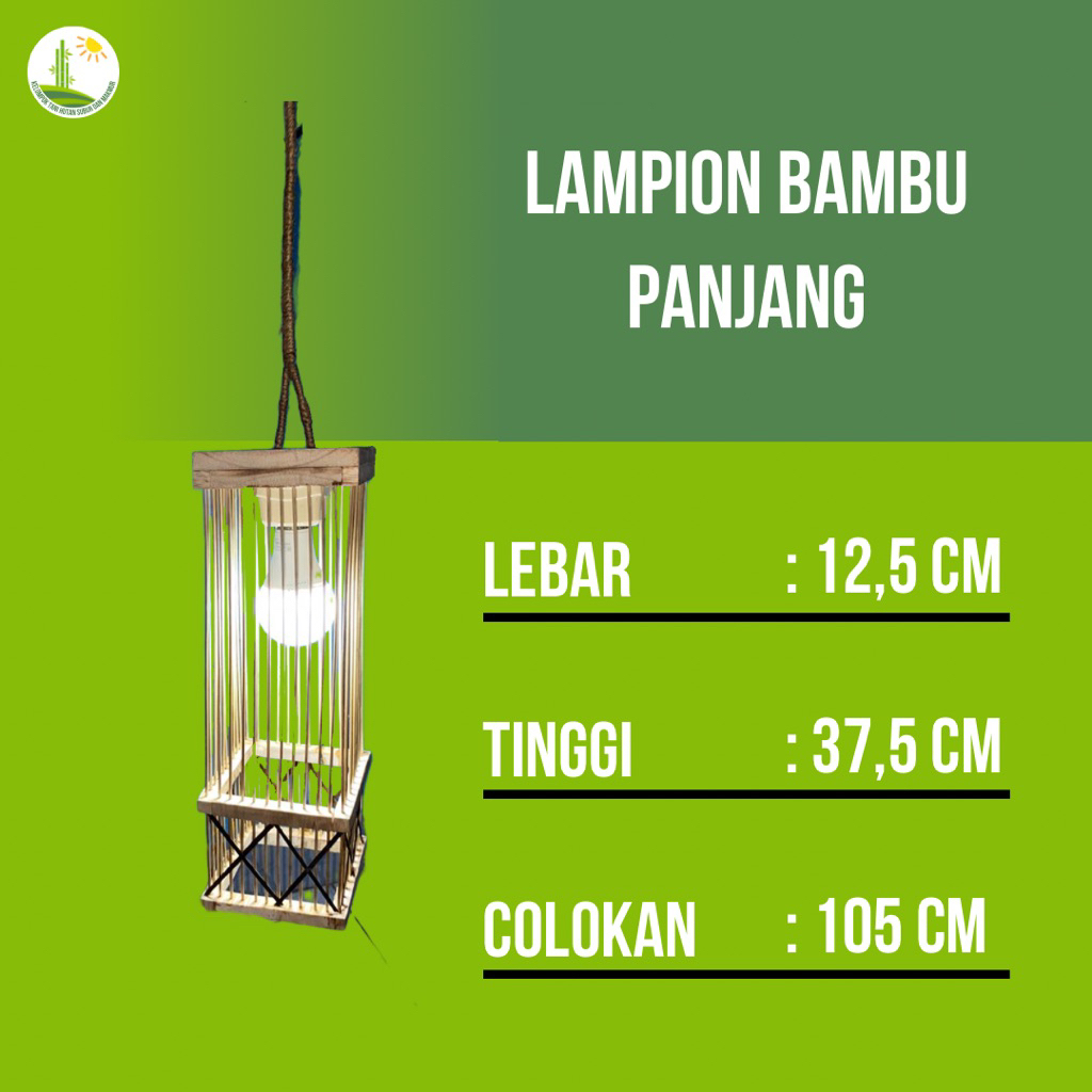 Lampion bambu panjang / lentera lampu bambu / hiasan lampu bambu / kap lampu bambu