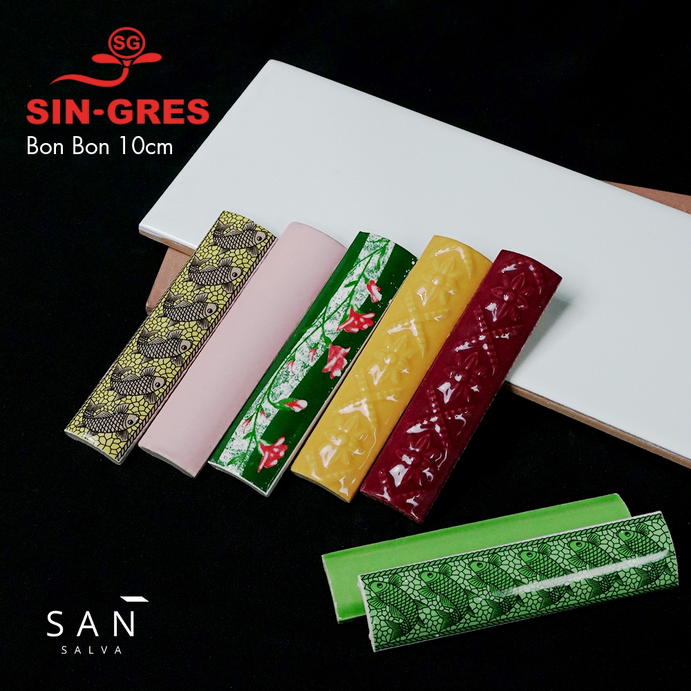 Bon-Bon Keramik Granite - Kuku Macan/List Keramik Granite 10 cm Motif Ulir, Bunga, Ikan