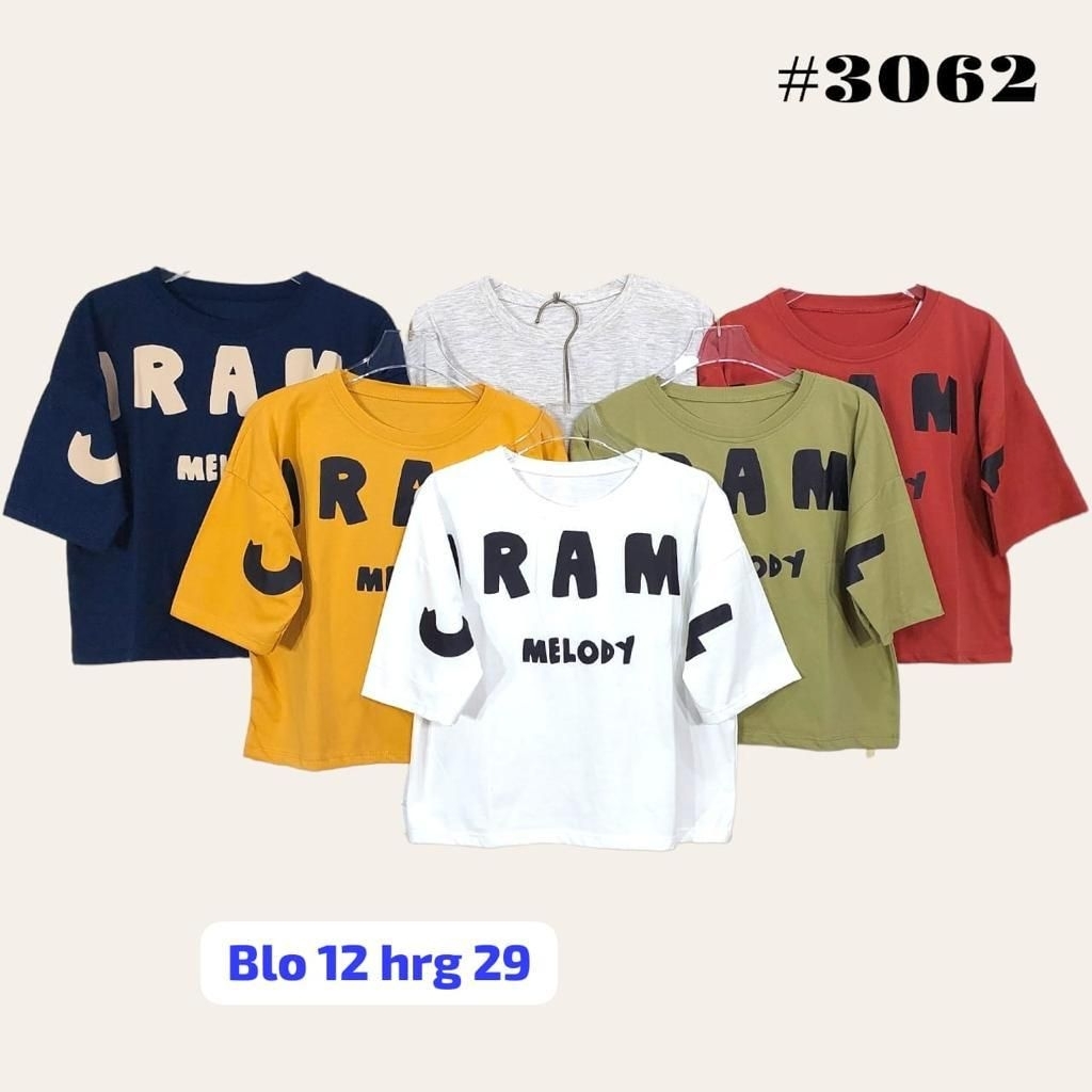 Kaos atasan croptop / croptee wanita warna navy,kuning,putih,army,merah