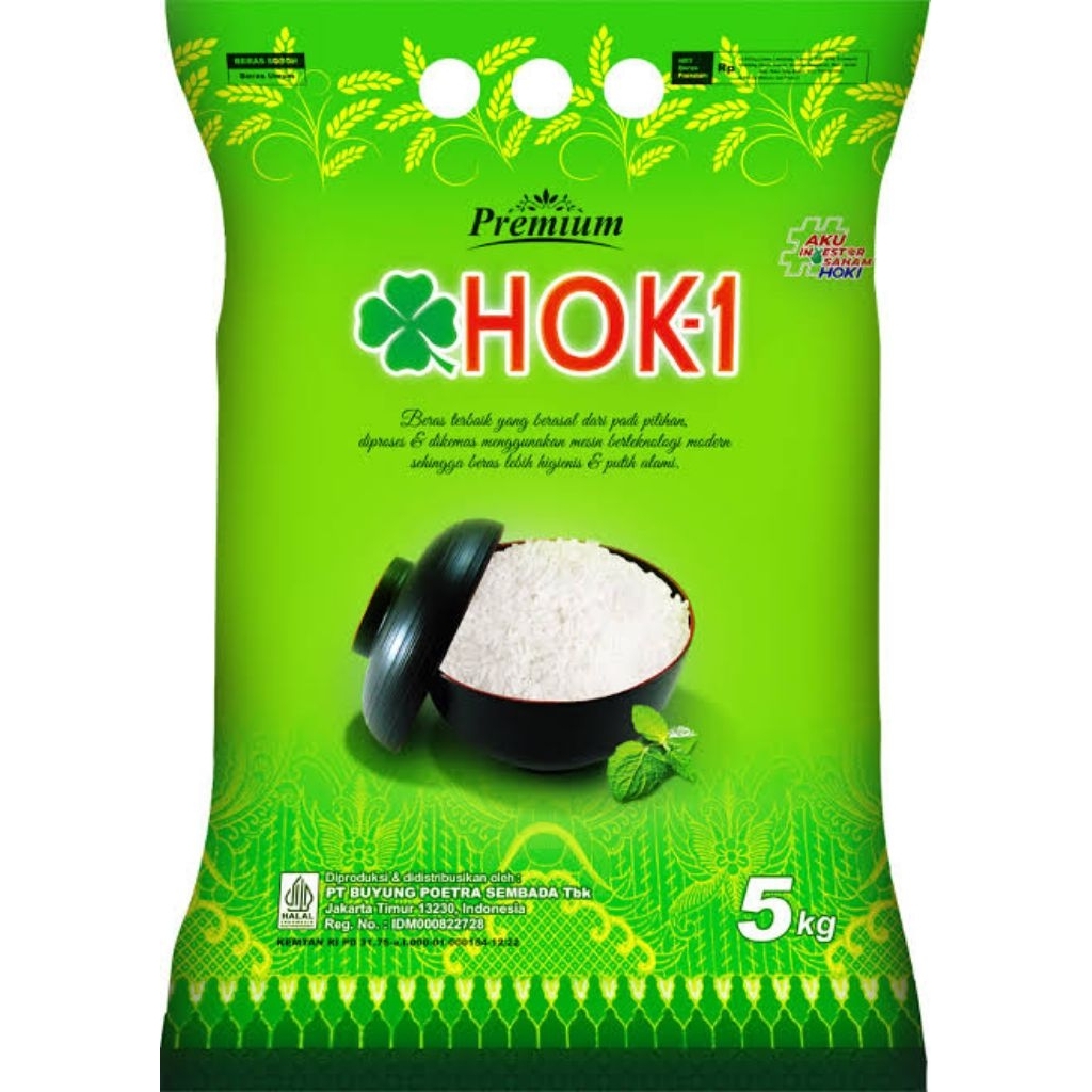Beras Premium Hoki 5kg / Beras premium HOK-1 / Beras HOKI / Beras HOK-1