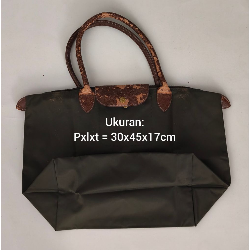 Tas tote bag wanita 'L' warna hijau army(Preloved)