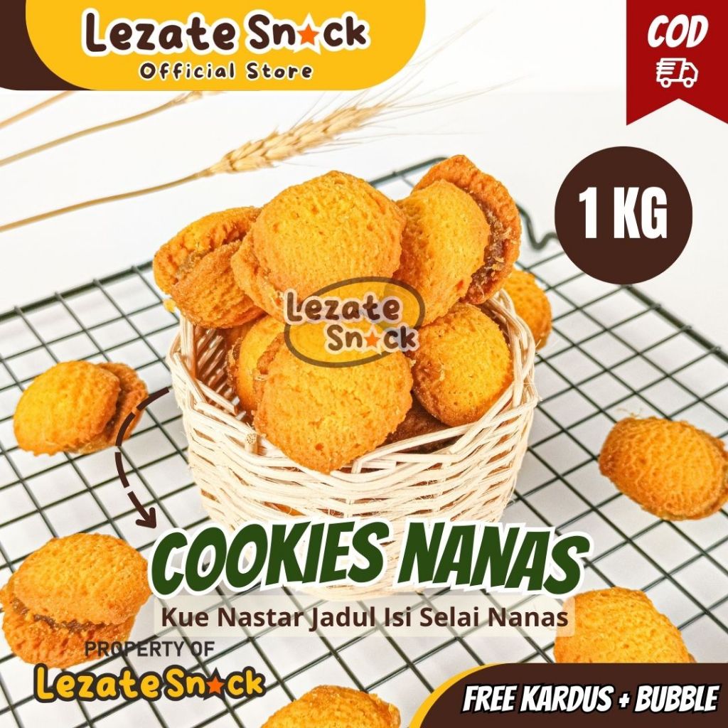 Cookies Nanas Premium 1KG Kue Nastar Jadul Nanas Manis Enak Murah / Roti Nastar Hati Love Rasa Nanas
