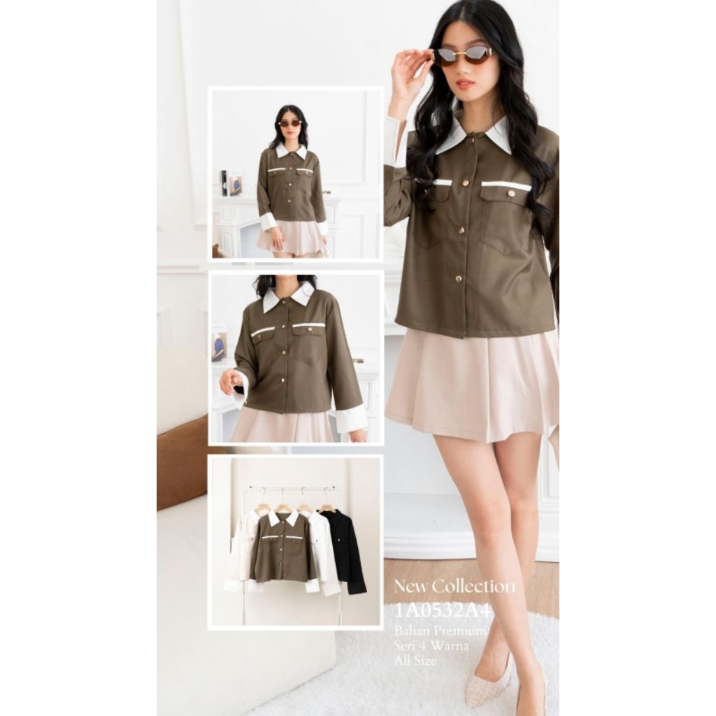 Kemeja Wanita  || Atasan Wanita Polos || Blouse Kerah Berkancing