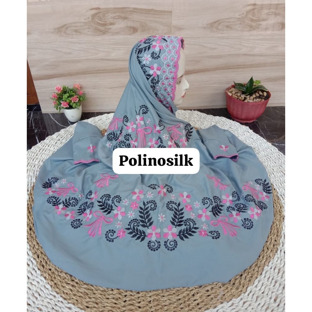 MUKENA DEWASA TERUSAN  BAHAN POLINO SILK SUPER GRADE AAA