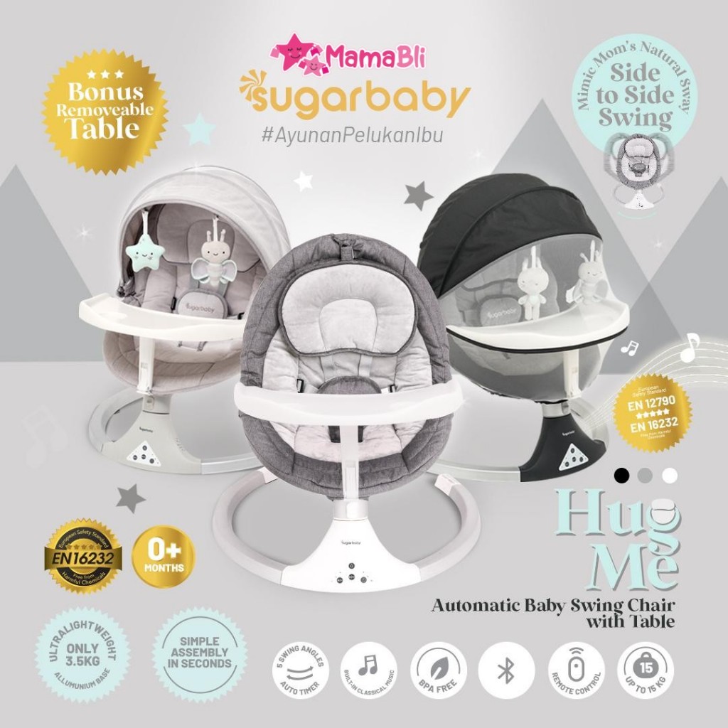Sugar Baby Hug Me Table / Ayunan Bayi Elektrik / Baby Swing SugarBaby / Baby Bouncer