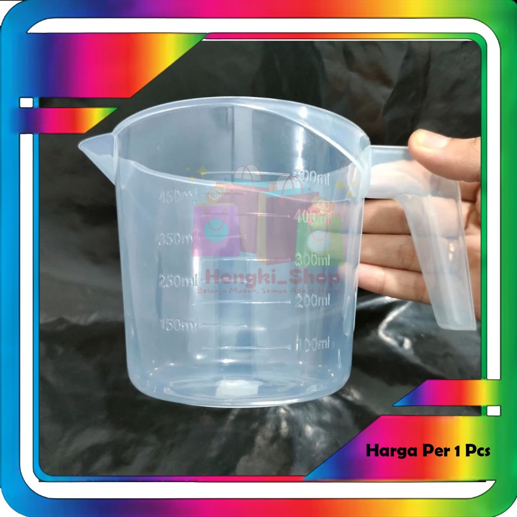 Gelas Ukur Plastik 500 ML/Gelas ukur Takar Bening Tebal Termurah/Gelas Ukur 500 CC