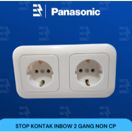 Panasonic Double Stop Kontak Inbow IB Ganda 2 Lubang Arde Non Child Protection CP WEJ 11322-7 Putih 