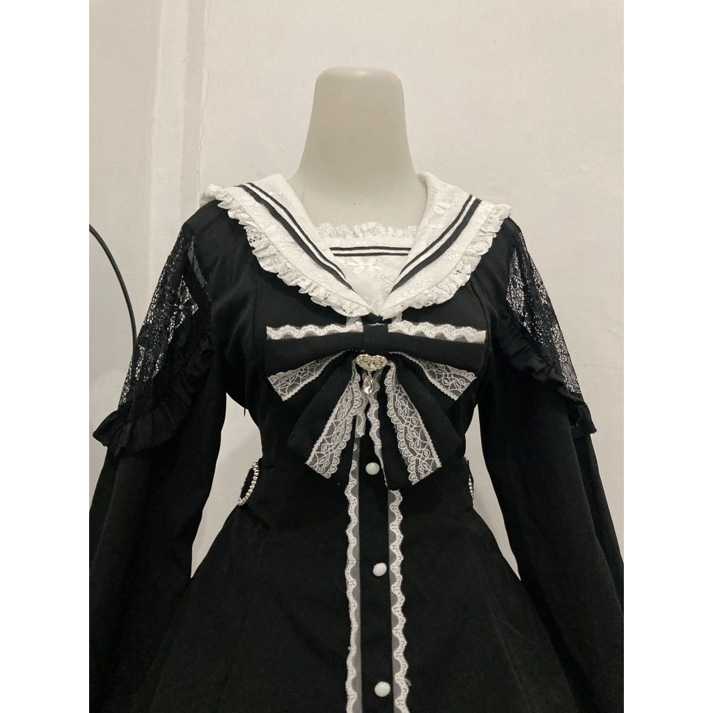 Set blouse jirai kei black